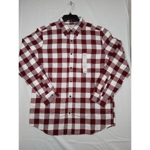 St John's Bay Big And Tall Super Soft Burgundy And White 2XL Flannel Shirt Men